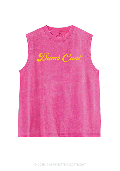 Dumb Cxxt Y2K Washed Muscle Tank Cherrykitten