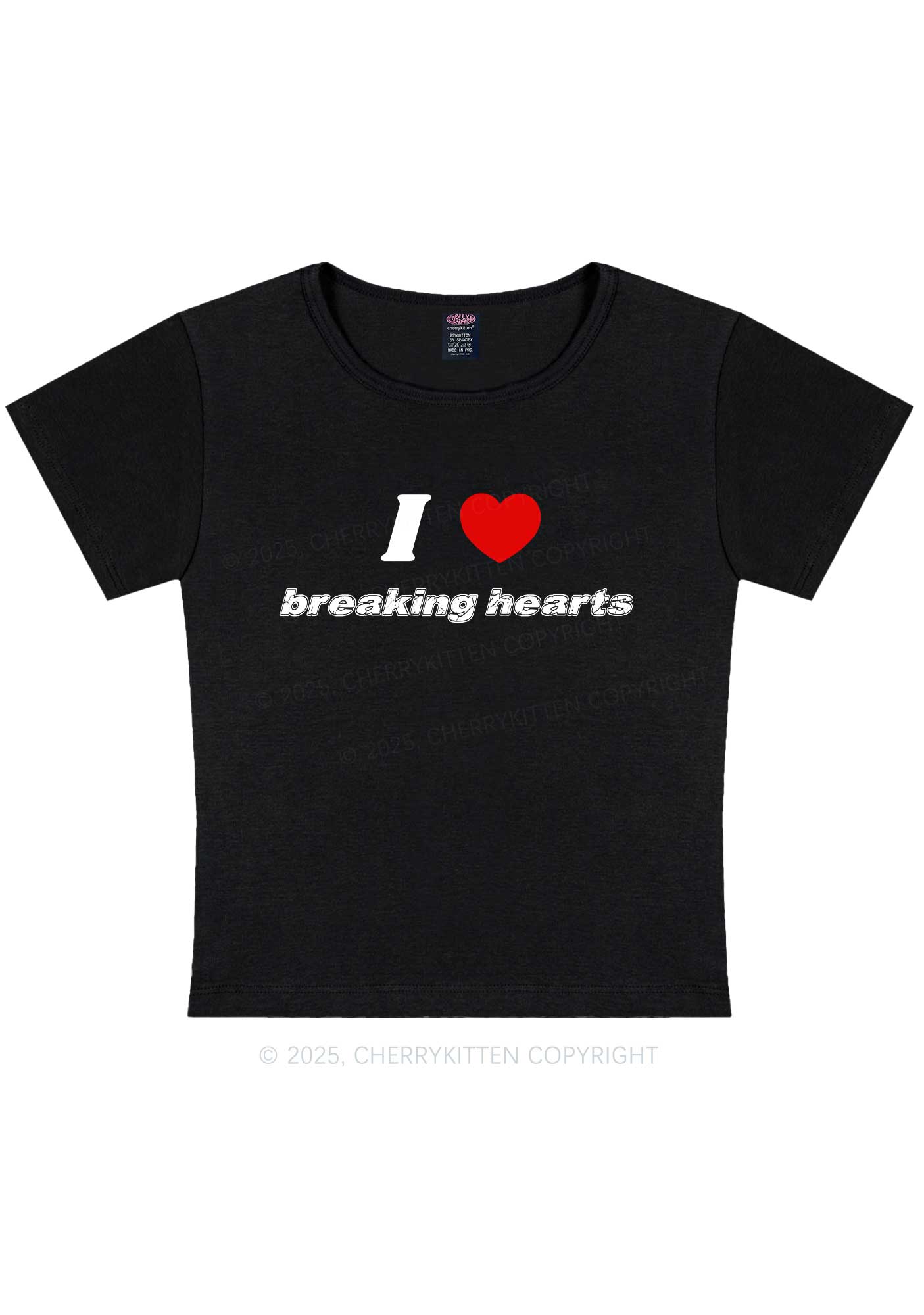 I Love Breaking Hearts Y2K Baby Tee Cherrykitten