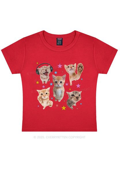 Adorable Cats Y2K Baby Tee Cherrykitten