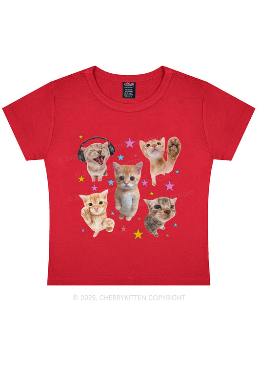 Adorable Cats Y2K Baby Tee Cherrykitten