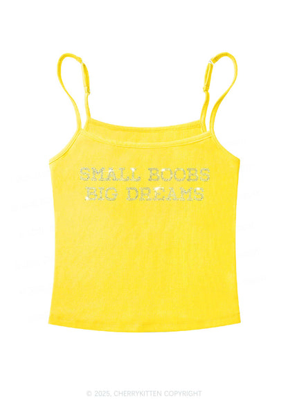 Rhinestone Small But Big Dreams Y2K Spaghetti Strap Cami Cherrykitten