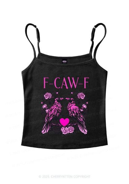 F CAW F Pink Ravens Valentine's Day Y2K Spaghetti Strap Cami Cherrykitten