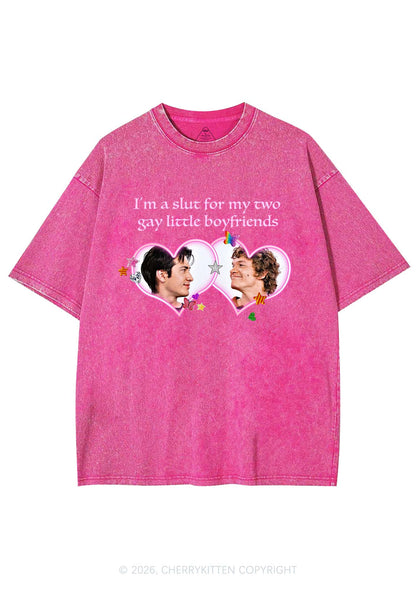 Slxt For My Gay Boyfriends HR Y2K Shirts Washed Tee Cherrykitten