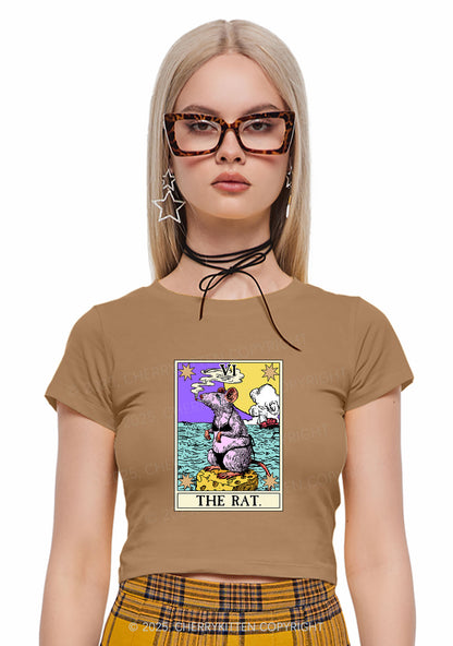 The Rat Smoking Y2K Baby Tee Cherrykitten