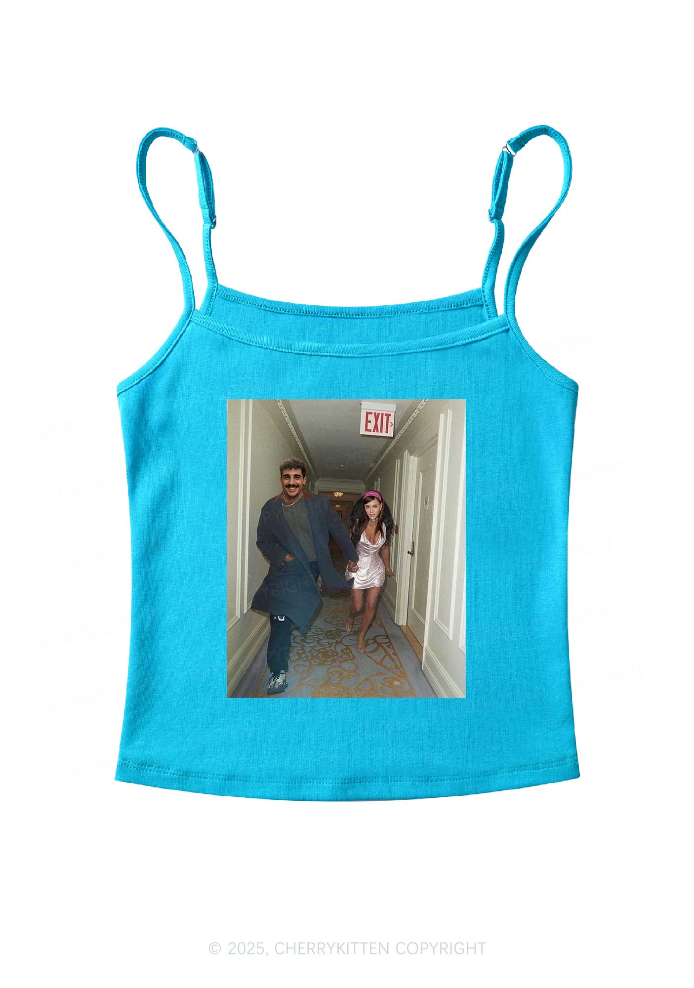 Custom Famous Hallway Photo Y2K Spaghetti Strap Cami Cherrykitten