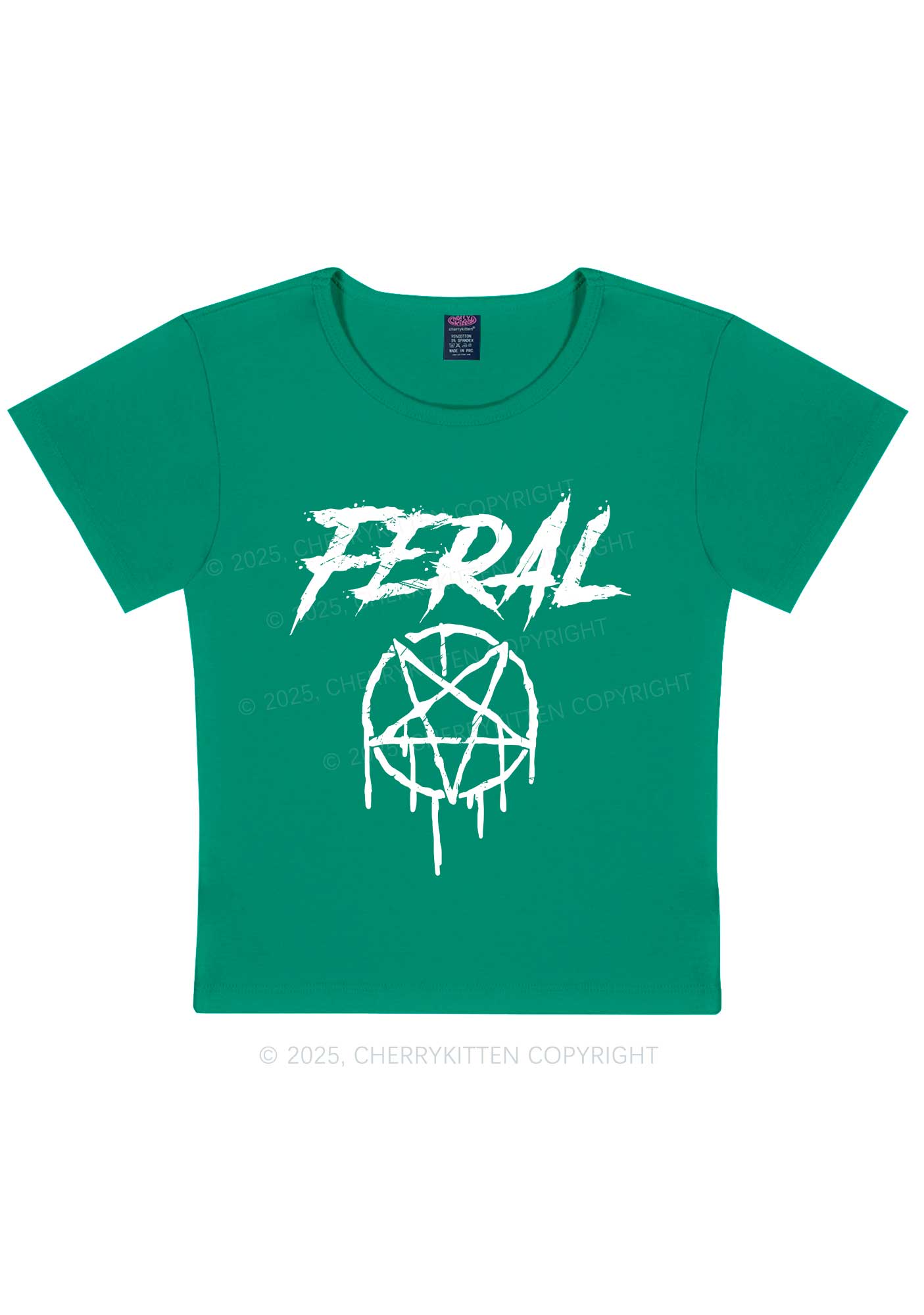 Halloween Feral Y2K Baby Tee Cherrykitten