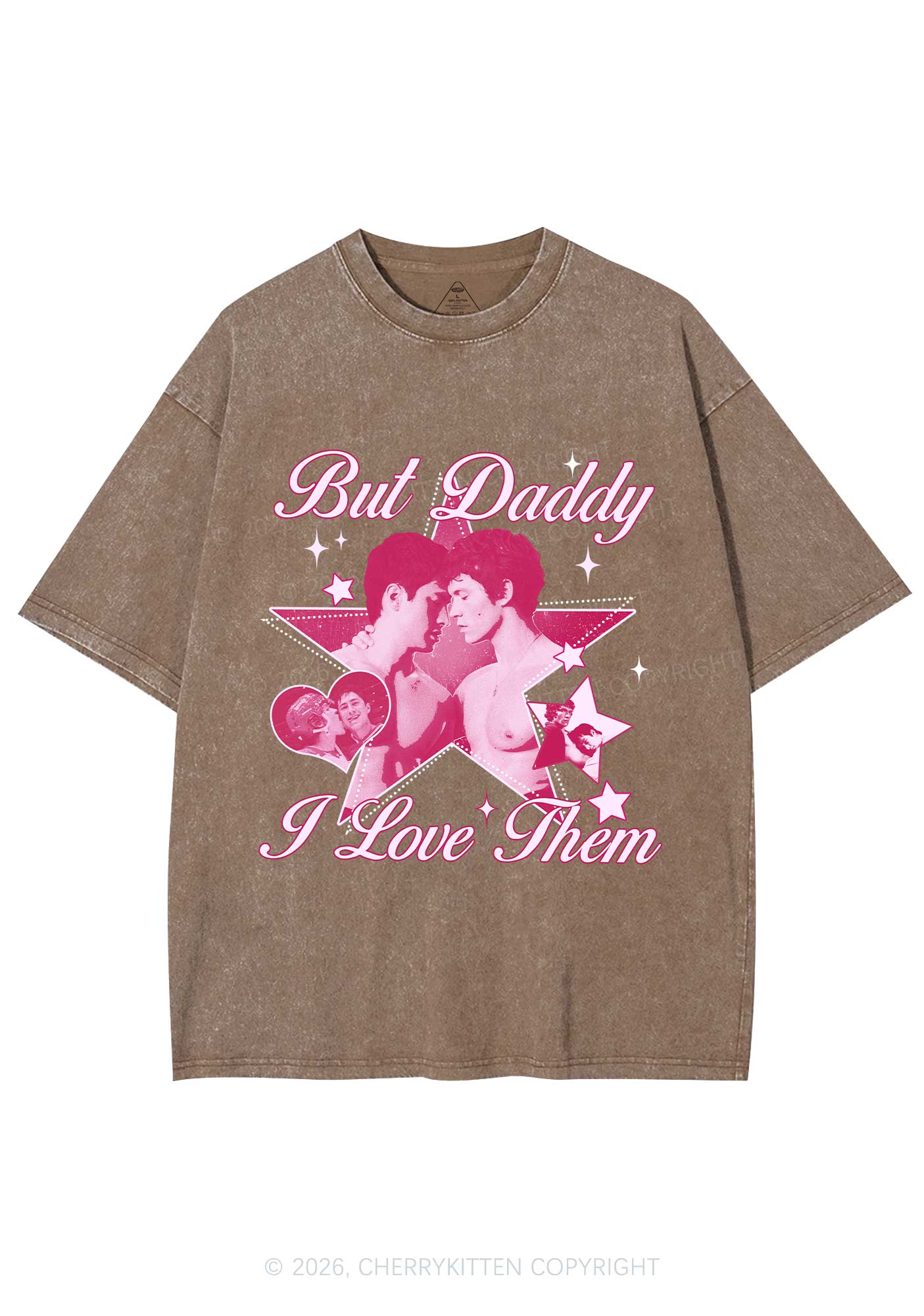 But Daddy I Love Them Star HR Y2K Shirts Washed Tee Cherrykitten