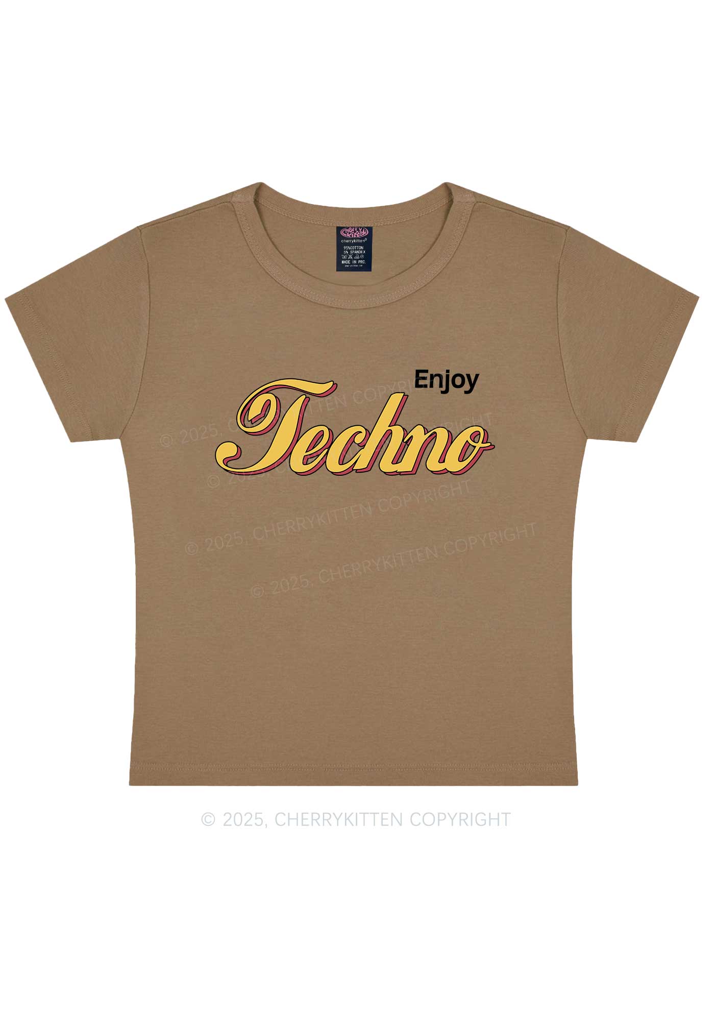 Enjoy Techno Y2K Baby Tee Cherrykitten