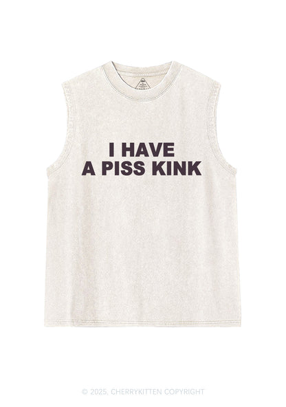 Piss Kink Y2K Washed Muscle Tank Cherrykitten