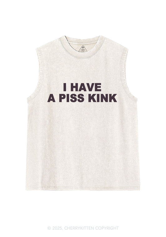 Piss Kink Y2K Washed Muscle Tank Cherrykitten