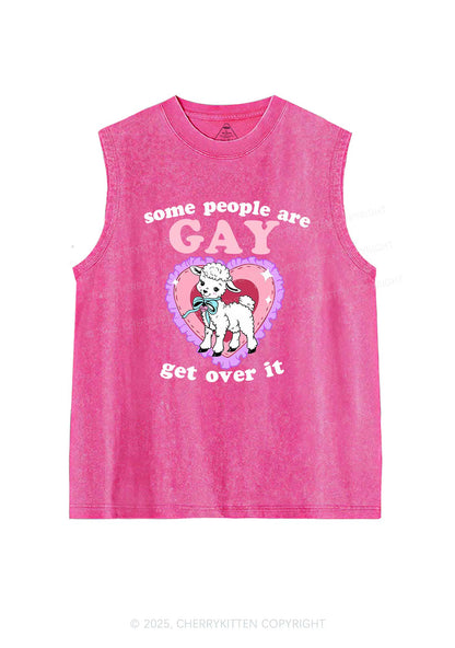 Some People Are Gay Pride Y2K Washed Muscle Tank Cherrykitten