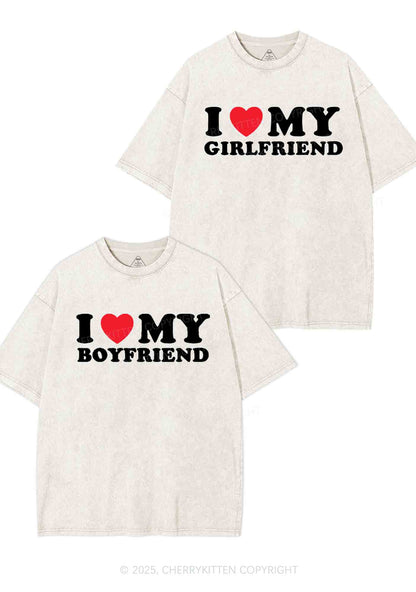 I Love GF BF Y2K Valentine's Day Washed Tee Cherrykitten