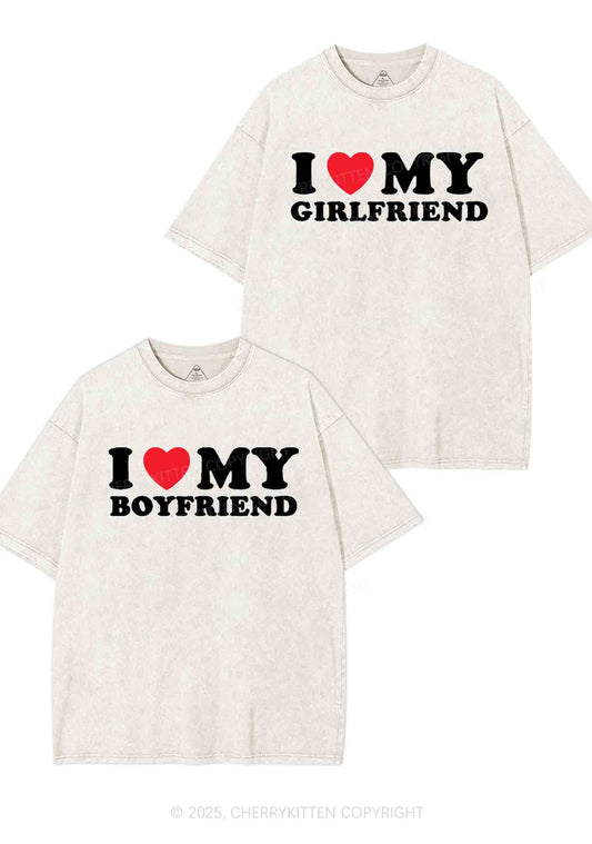 I Love GF BF Y2K Valentine's Day Washed Tee Cherrykitten