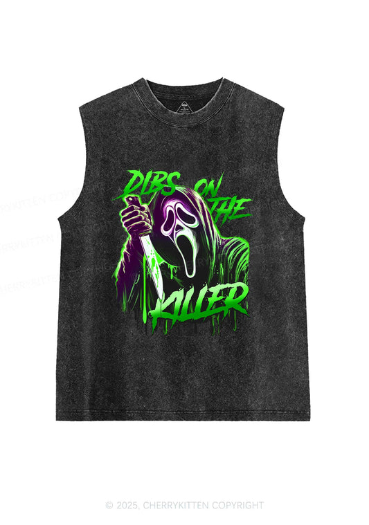 Halloween Dibs On The Killer Y2K Washed Muscle Tank Cherrykitten