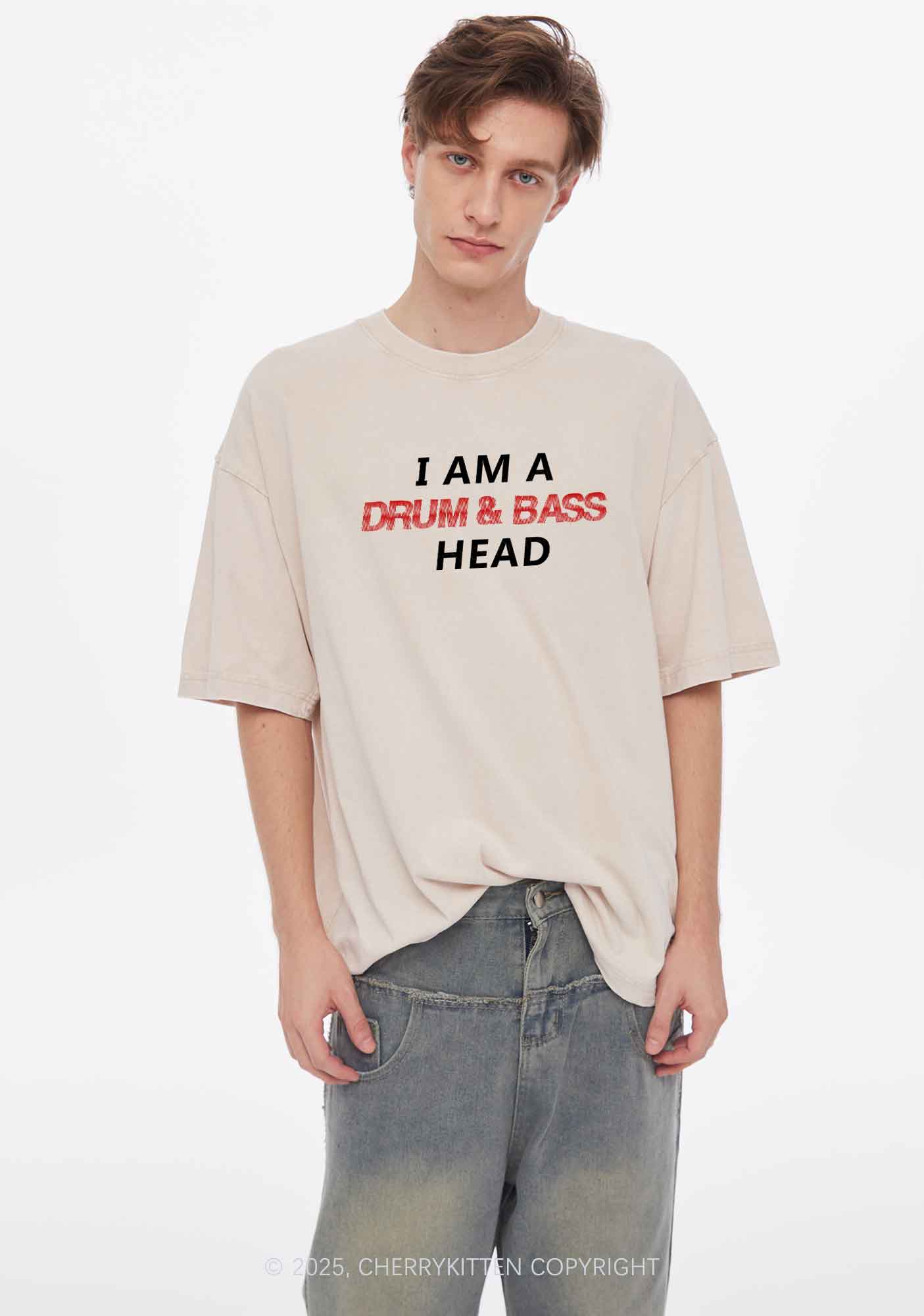Drum Bass Head Y2K Shirts Washed Tee Cherrykitten