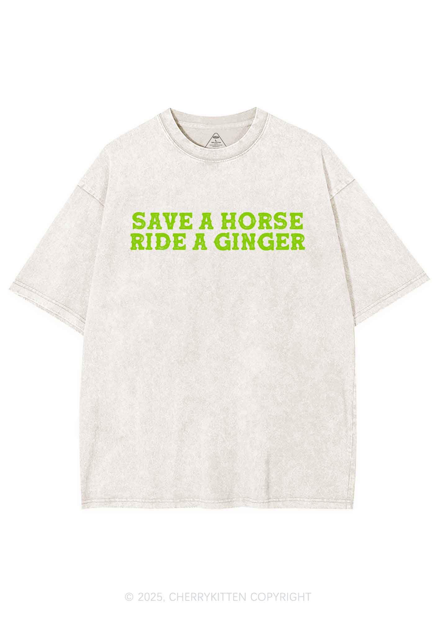 Ride A Ginger Y2K Shirts Washed Tee Cherrykitten