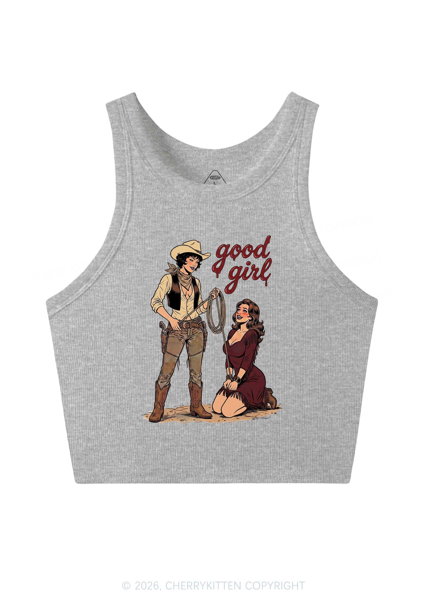 Good Girl Western Cowgirls Pride Y2K Crop Tank Top Cherrykitten