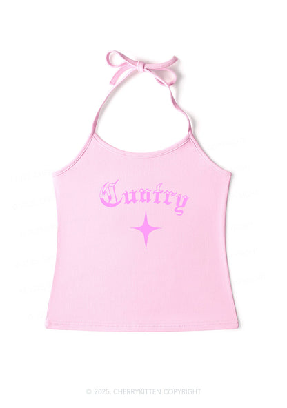 Cuntry Y2K Halter Neck Cami Cherrykitten