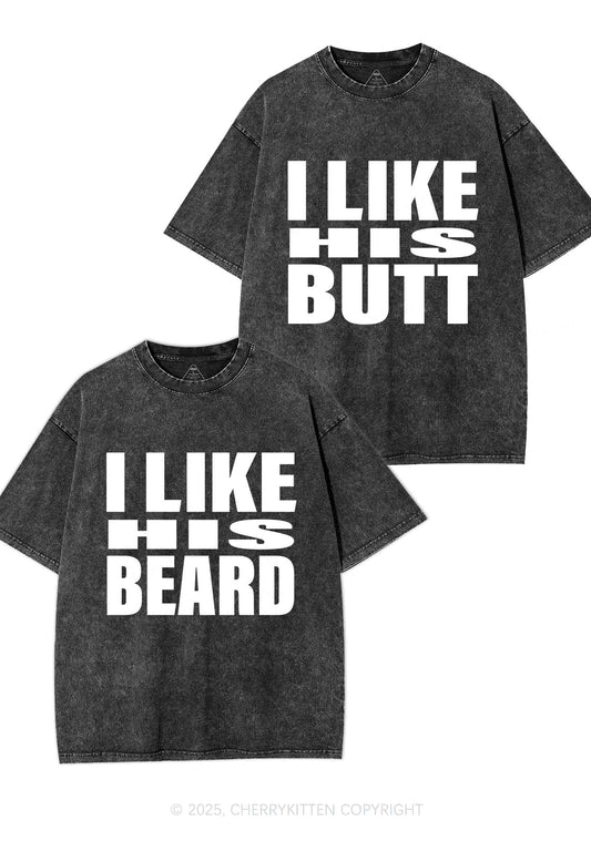 I Like His Beard Y2K Valentine's Day Washed Tee Cherrykitten