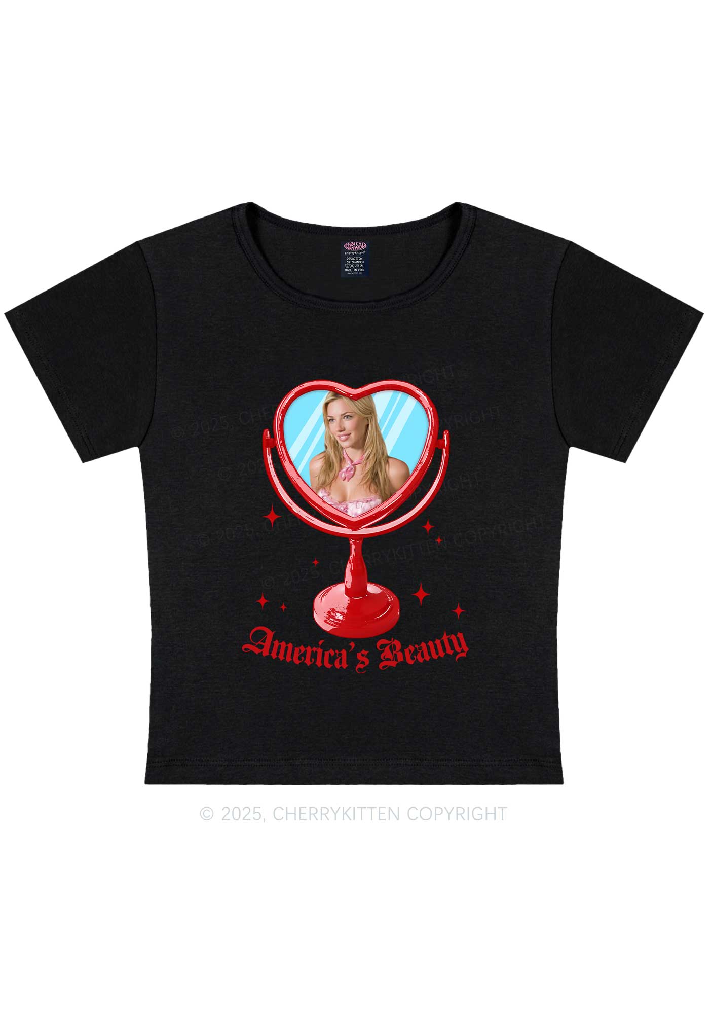 Custom Mirror Beauty Y2K Baby Tee Cherrykitten