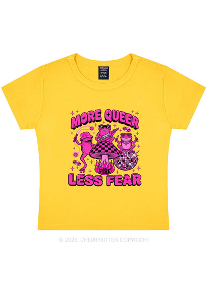 More Queer Less Fear Pride Y2K Baby Tee Cherrykitten
