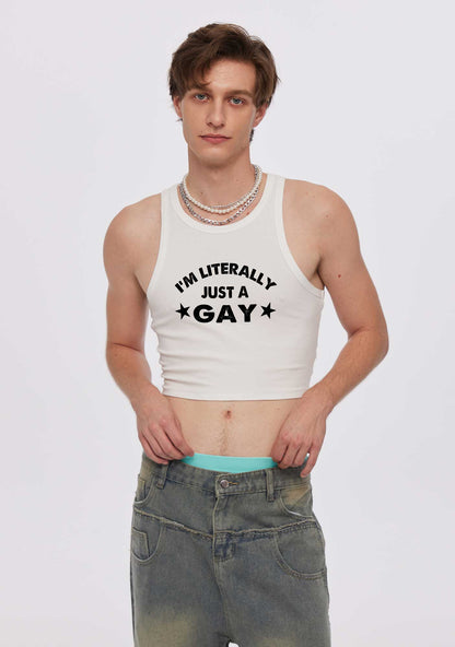 Literally Just A Gay Pride Y2K Crop Tank Top Cherrykitten