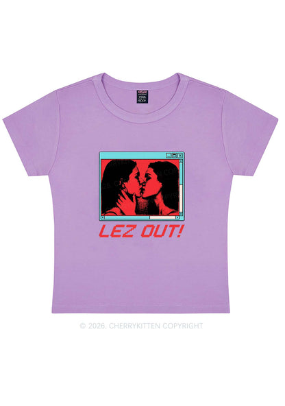 Lez Out Pride Y2K Baby Tee Cherrykitten