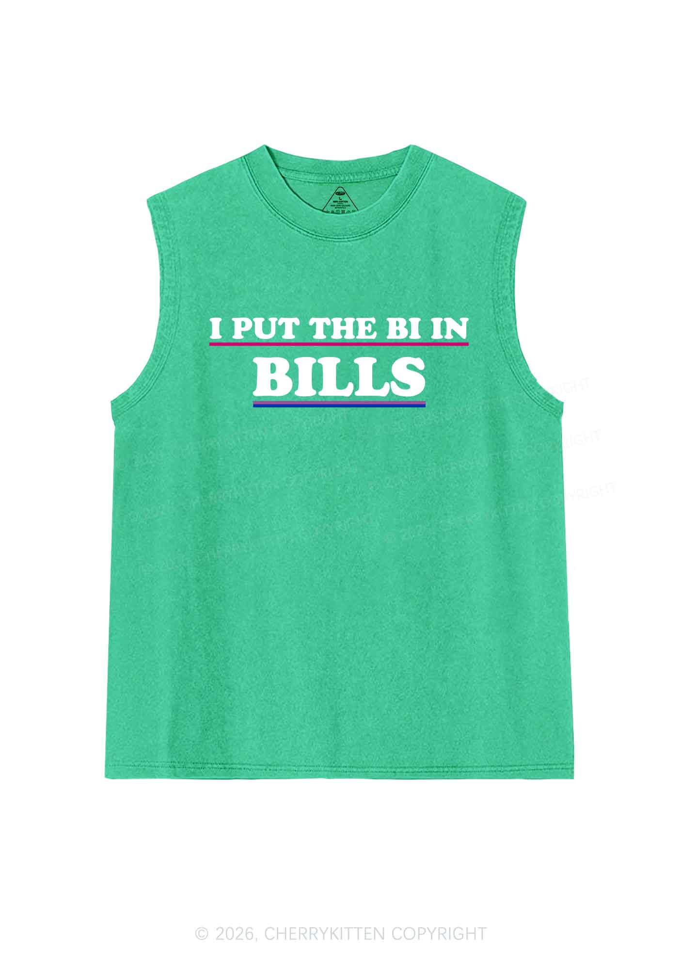 I Put The Bi In Bills Pride Y2K Washed Muscle Tank Cherrykitten