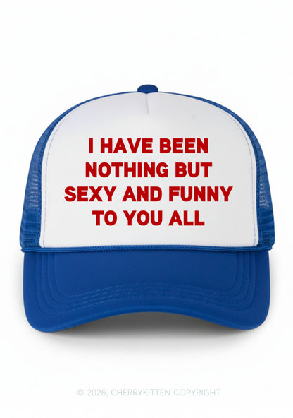I Have Been Funny Y2K Colorblock Trucker Hat Cherrykitten