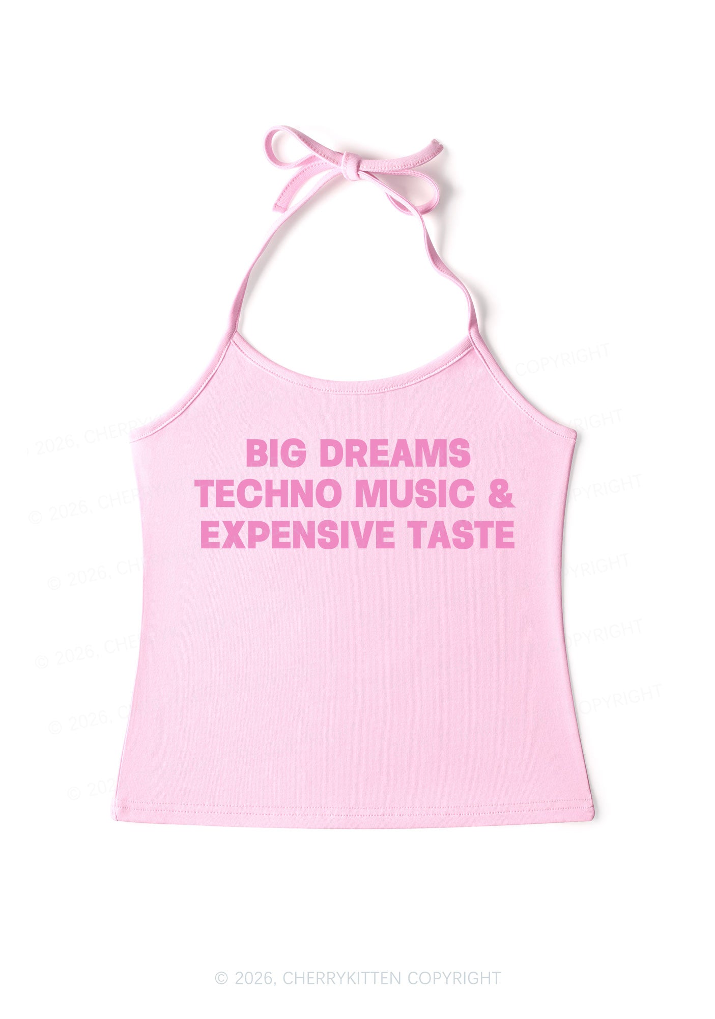 Big Dreams Techno Music Y2K Halter Neck Cami Cherrykitten