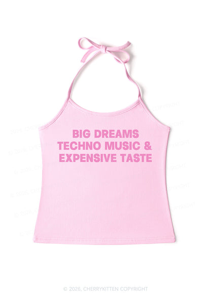 Big Dreams Techno Music Y2K Halter Neck Cami Cherrykitten