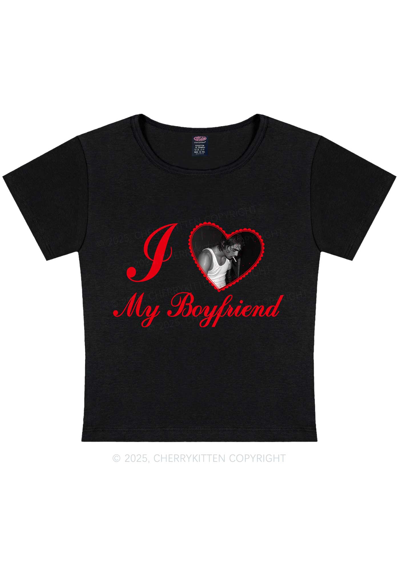 Custom Heart My Bf GF Y2K Baby Tee Cherrykitten