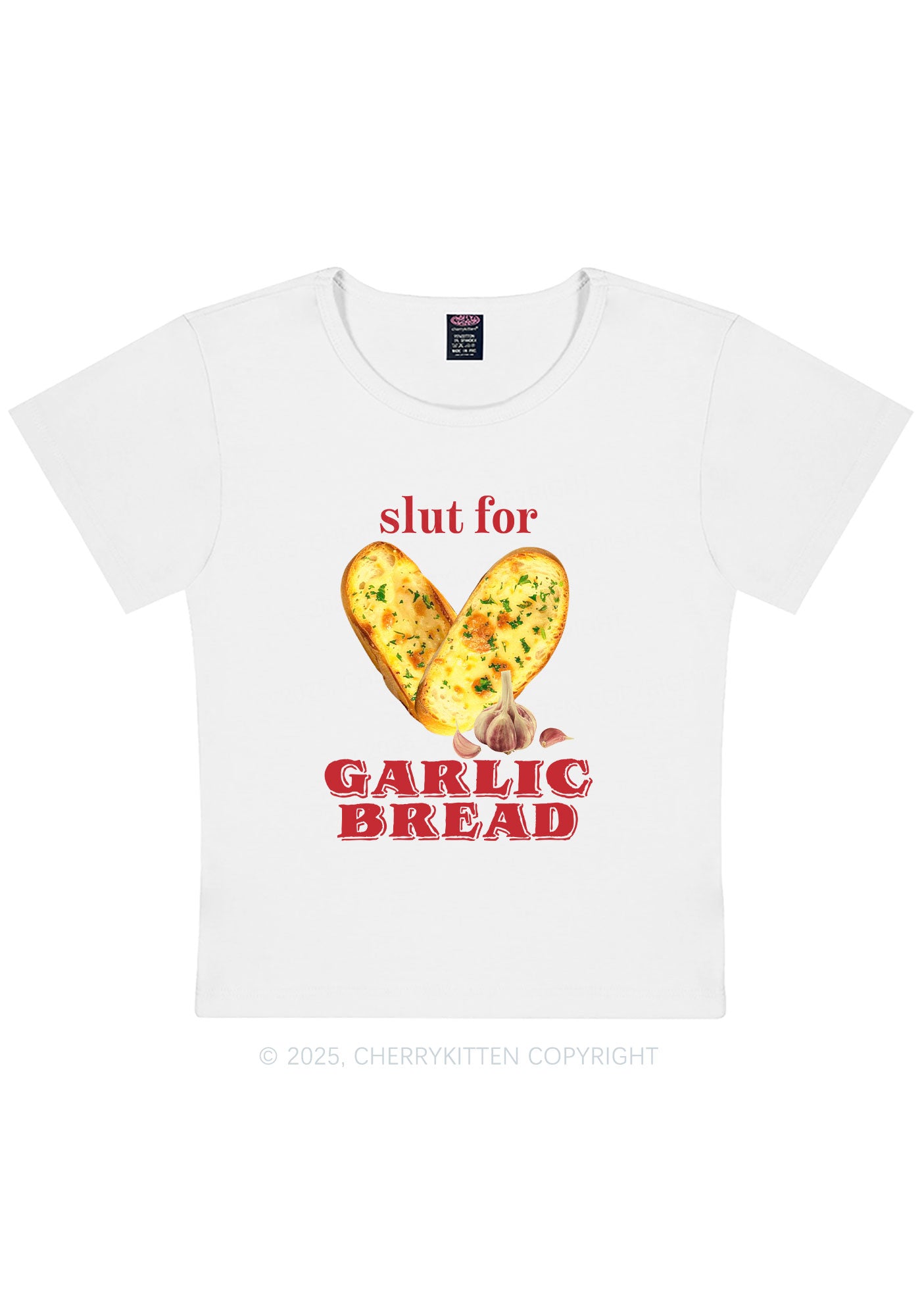 Slxt For Garlic Bread Y2K Baby Tee Cherrykitten