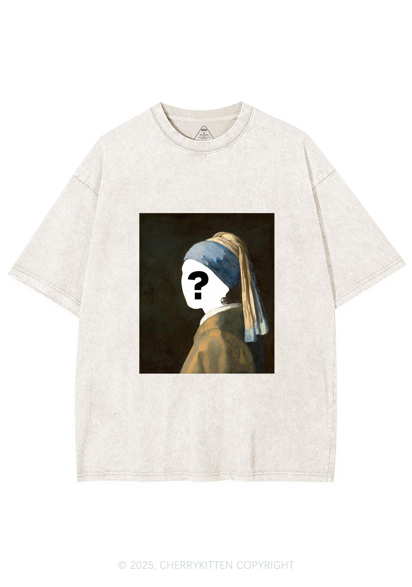 Custom Pearl Portrait Y2K Shirts Washed Tee Cherrykitten