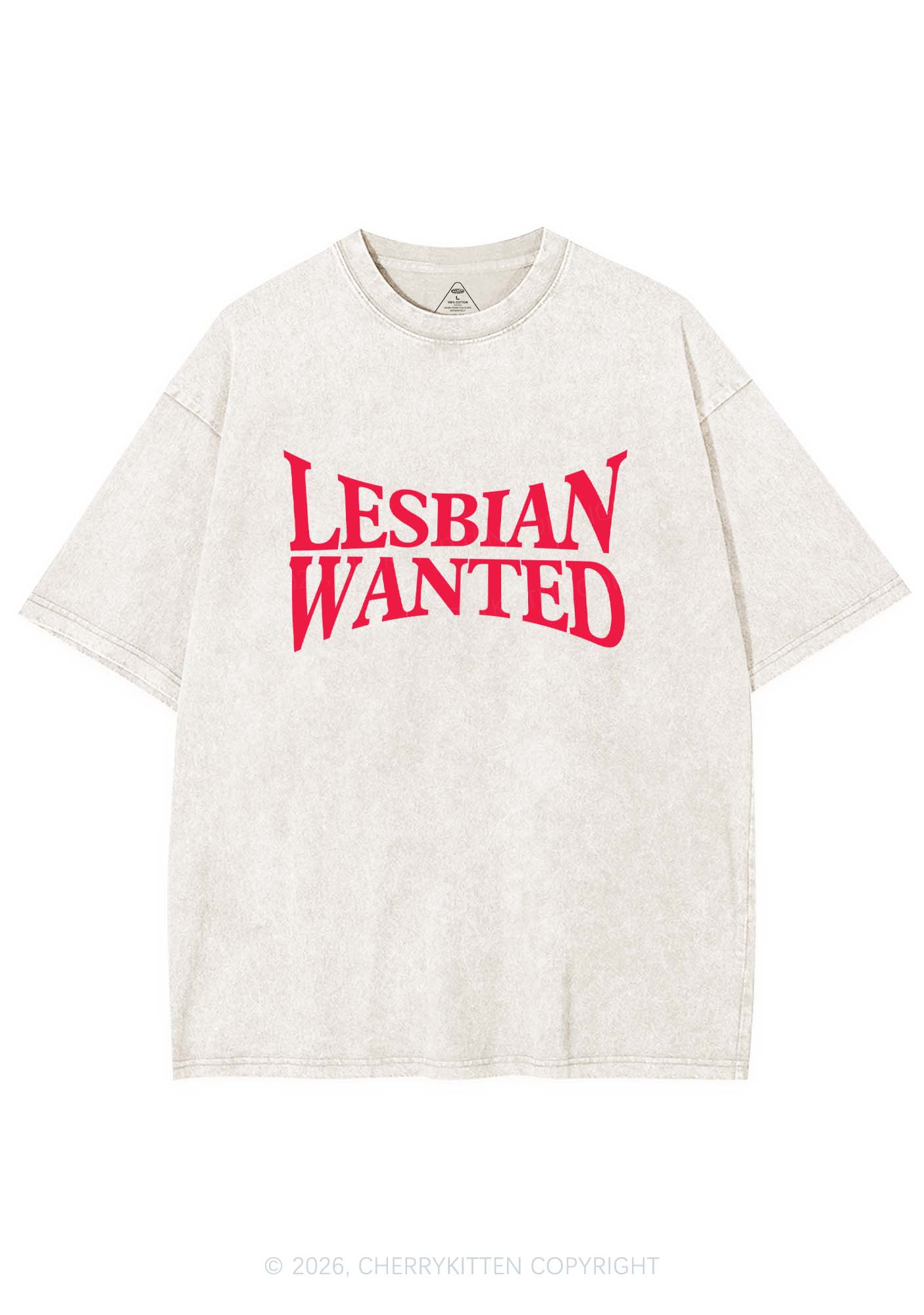 Lesbian Wanted Pride Y2K Shirts Washed Tee Cherrykitten