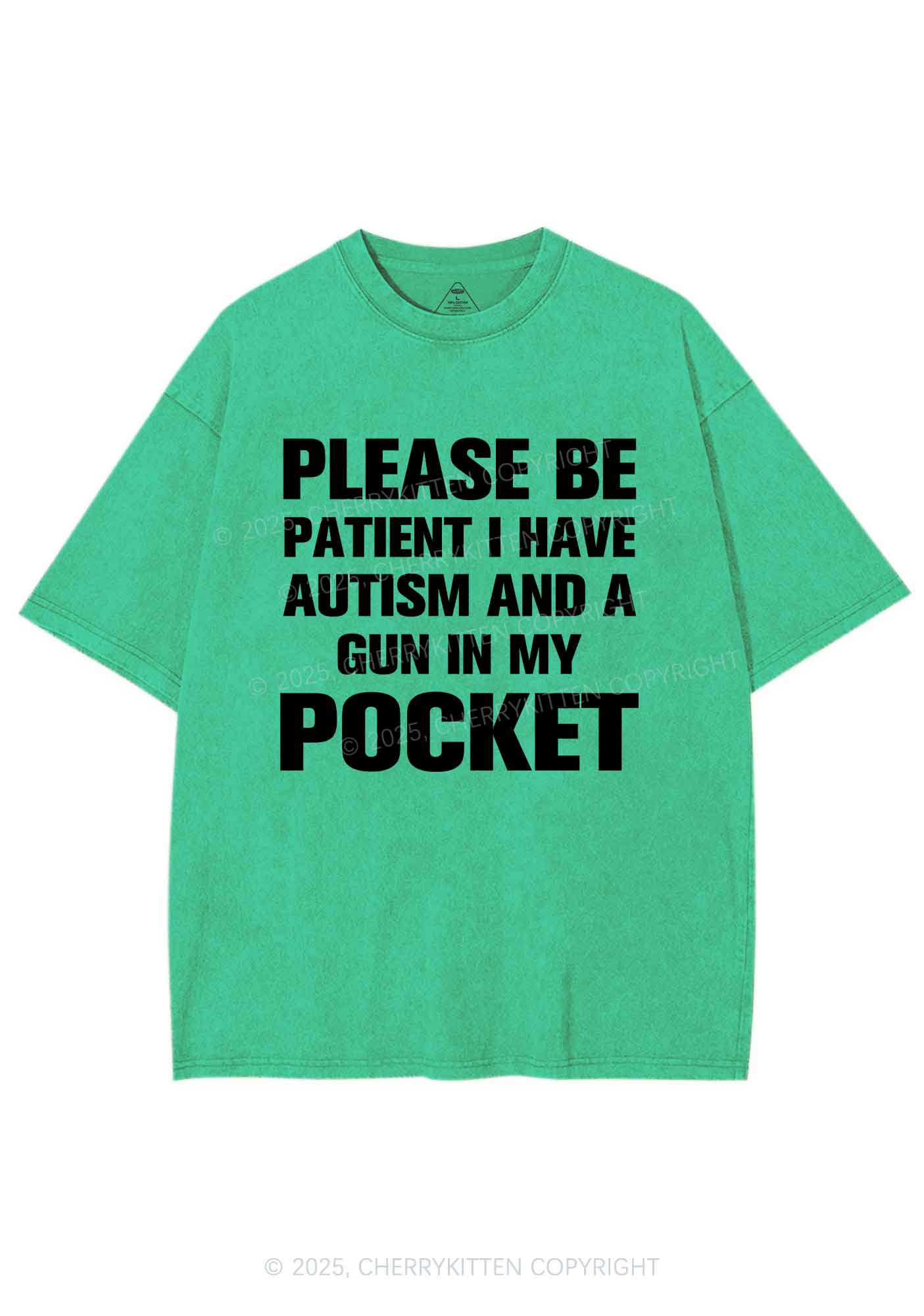 Please Be Patient Y2K Shirts Washed Tee Cherrykitten