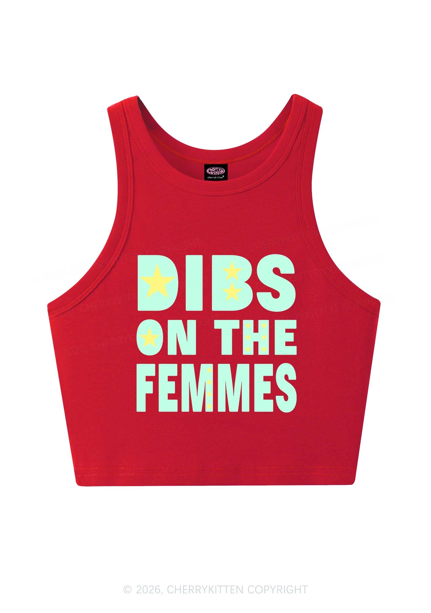 Dibs On The Femmes Pride Y2K Crop Tank Top Cherrykitten