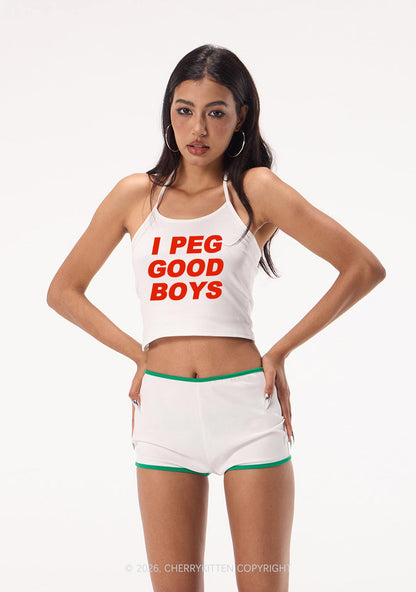 I Peg Good Boys Y2K Halter Neck Cami Cherrykitten