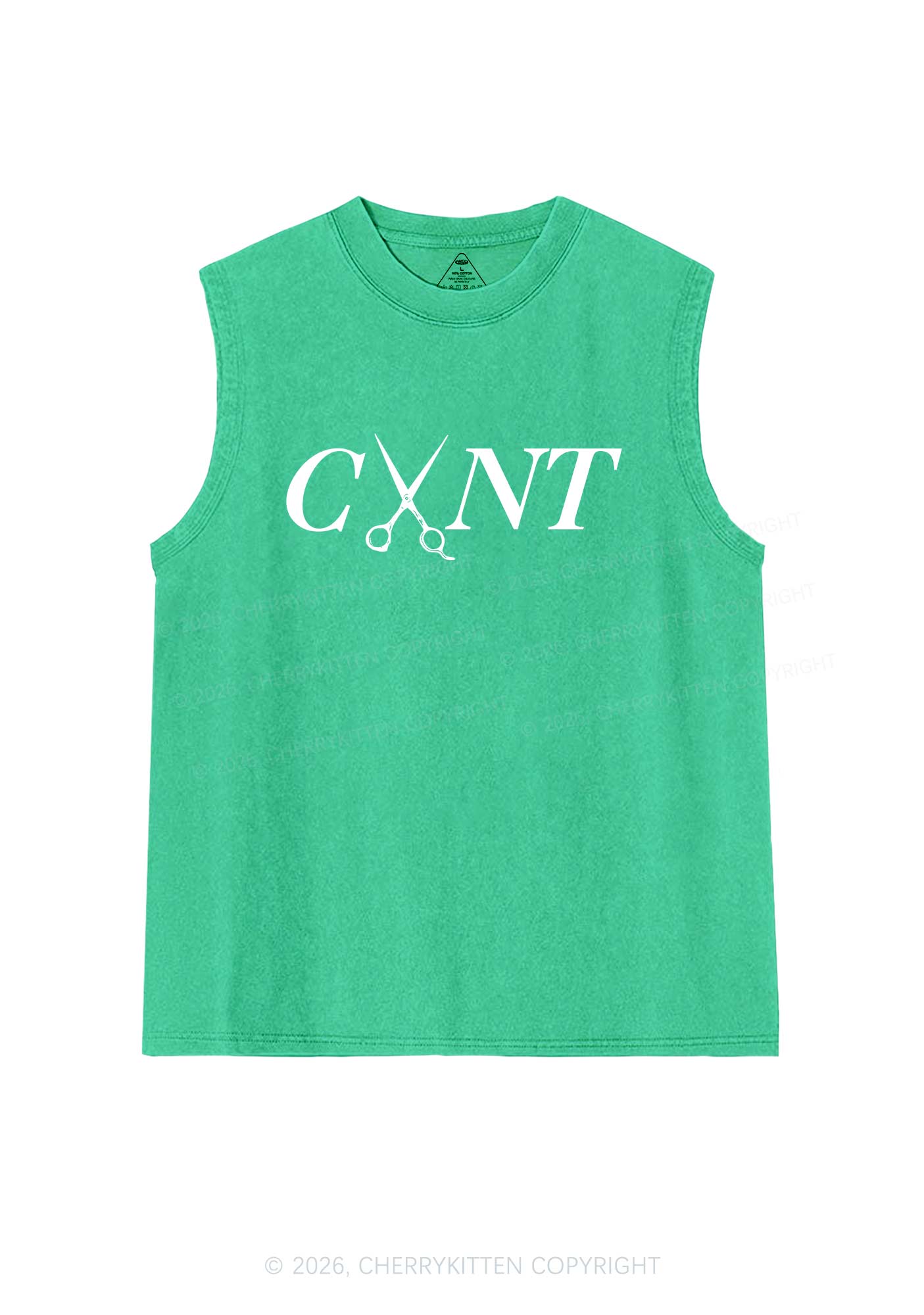 Pink Scissors Cxxt Pride Y2K Washed Muscle Tank Cherrykitten
