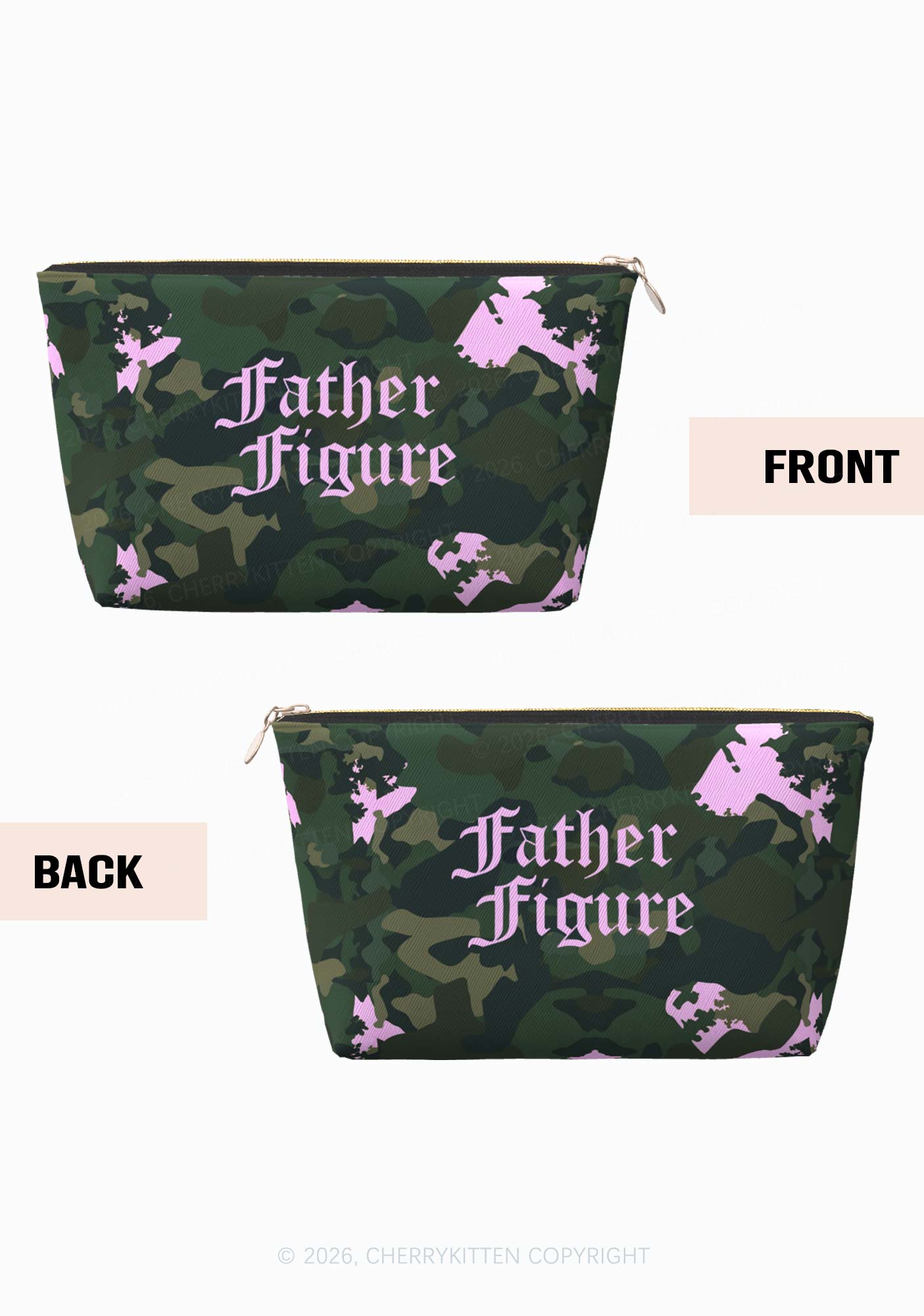 Father Figure Camouflage Y2K Makeup Bag Cherrykitten