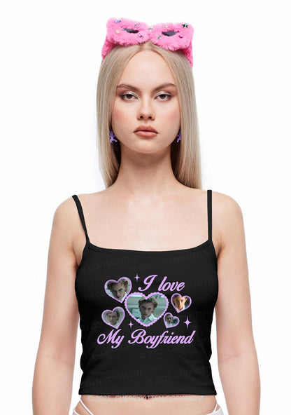 Love My Boyfriend Number One Y2K Spaghetti Strap Cami Cherrykitten