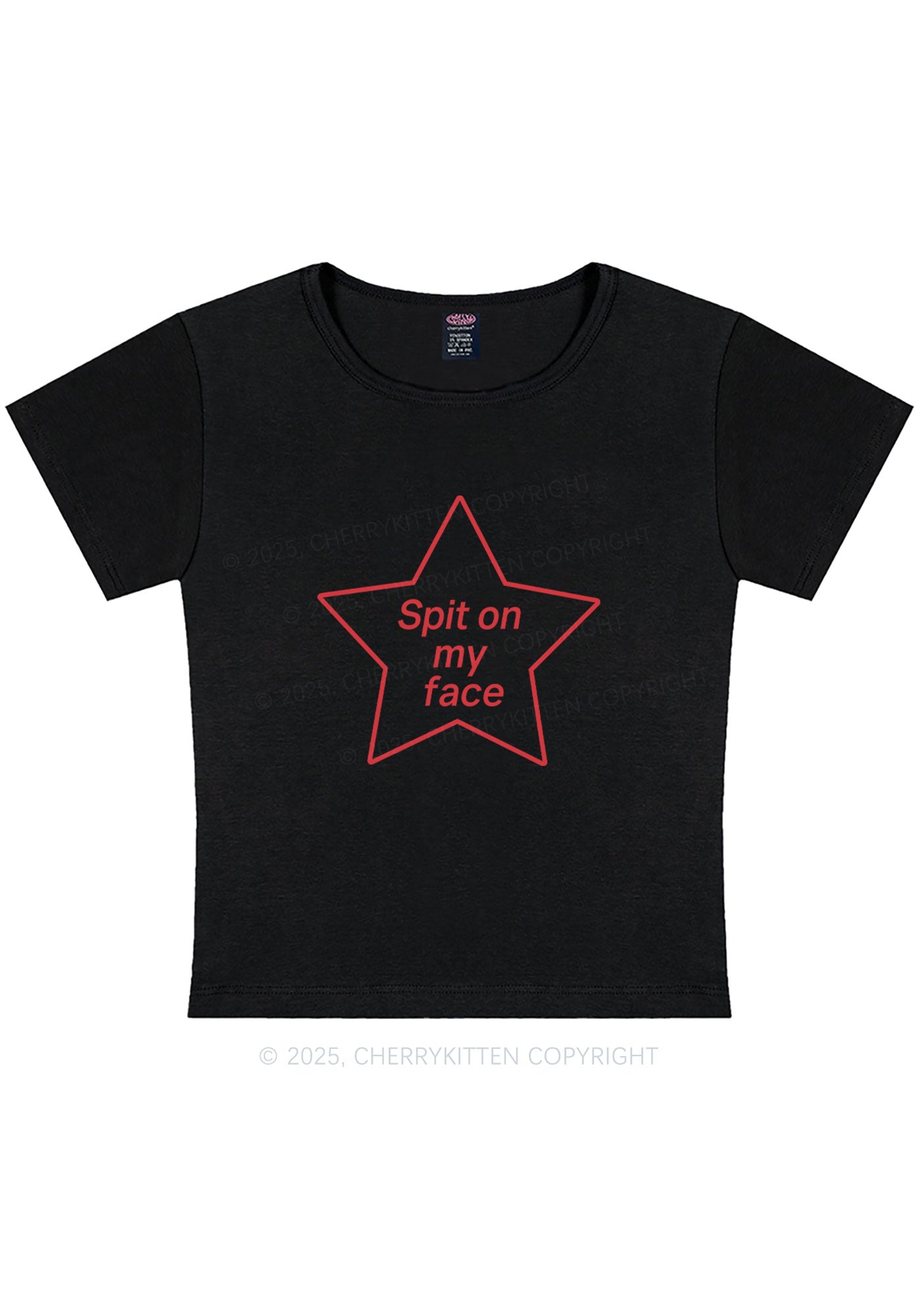 Spit On My Face Y2K Baby Tee Cherrykitten