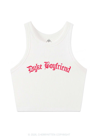 Dyke Boyfriend Pride Y2K Crop Tank Top Cherrykitten