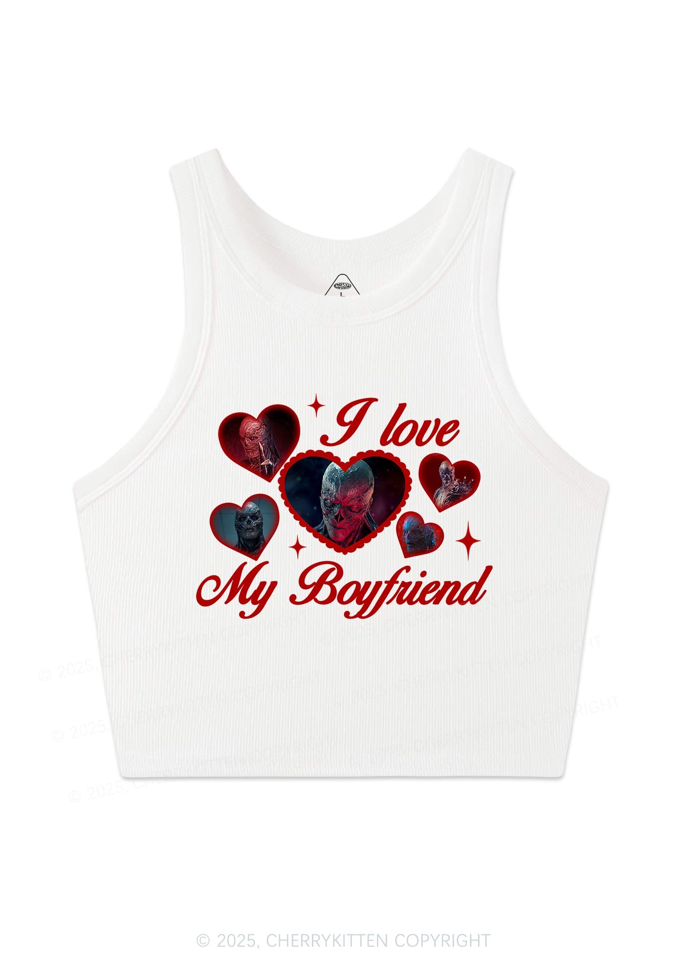 I Love My Boyfriend VN Y2K Crop Tank Top Cherrykitten