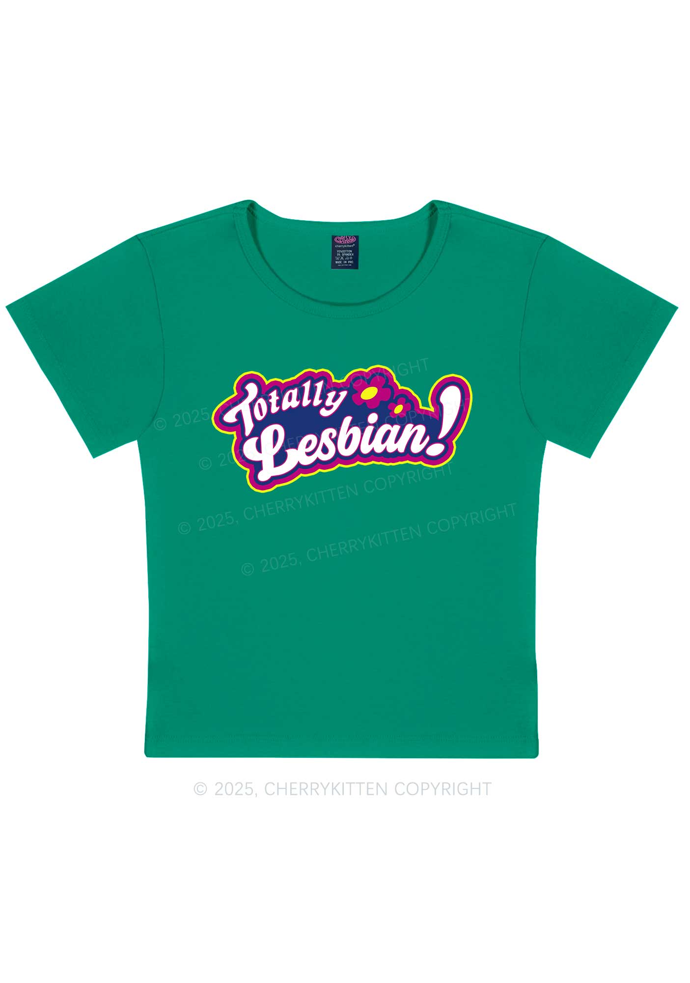 Totally Lesbian Pride Y2K Baby Tee Cherrykitten