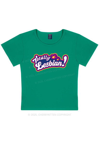 Totally Lesbian Pride Y2K Baby Tee Cherrykitten