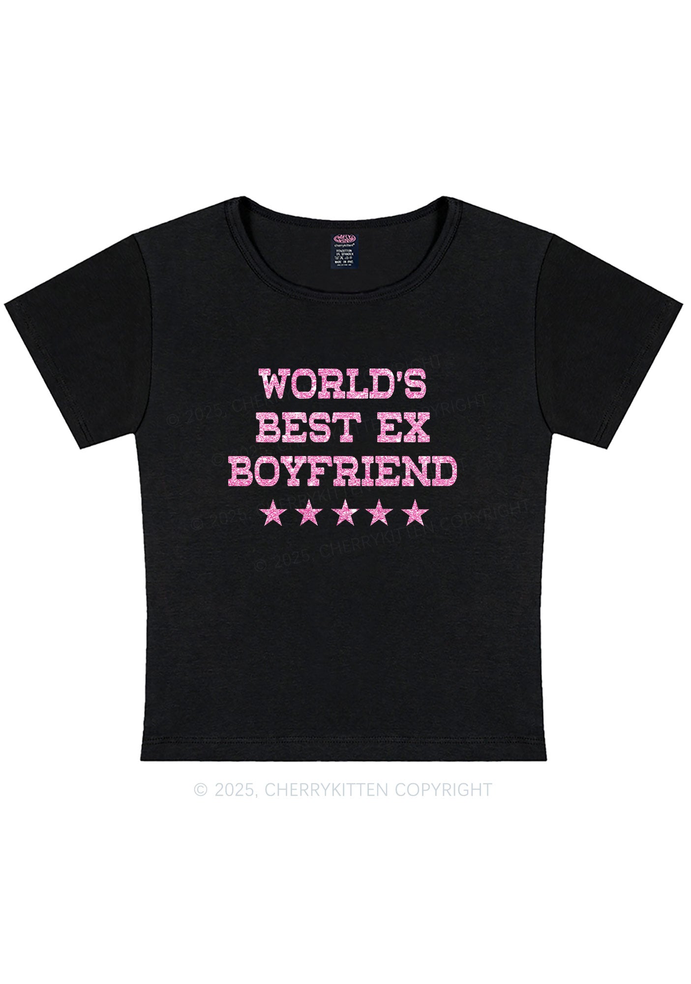 Glitter Best Ex Boyfriend Y2K Baby Tee Cherrykitten