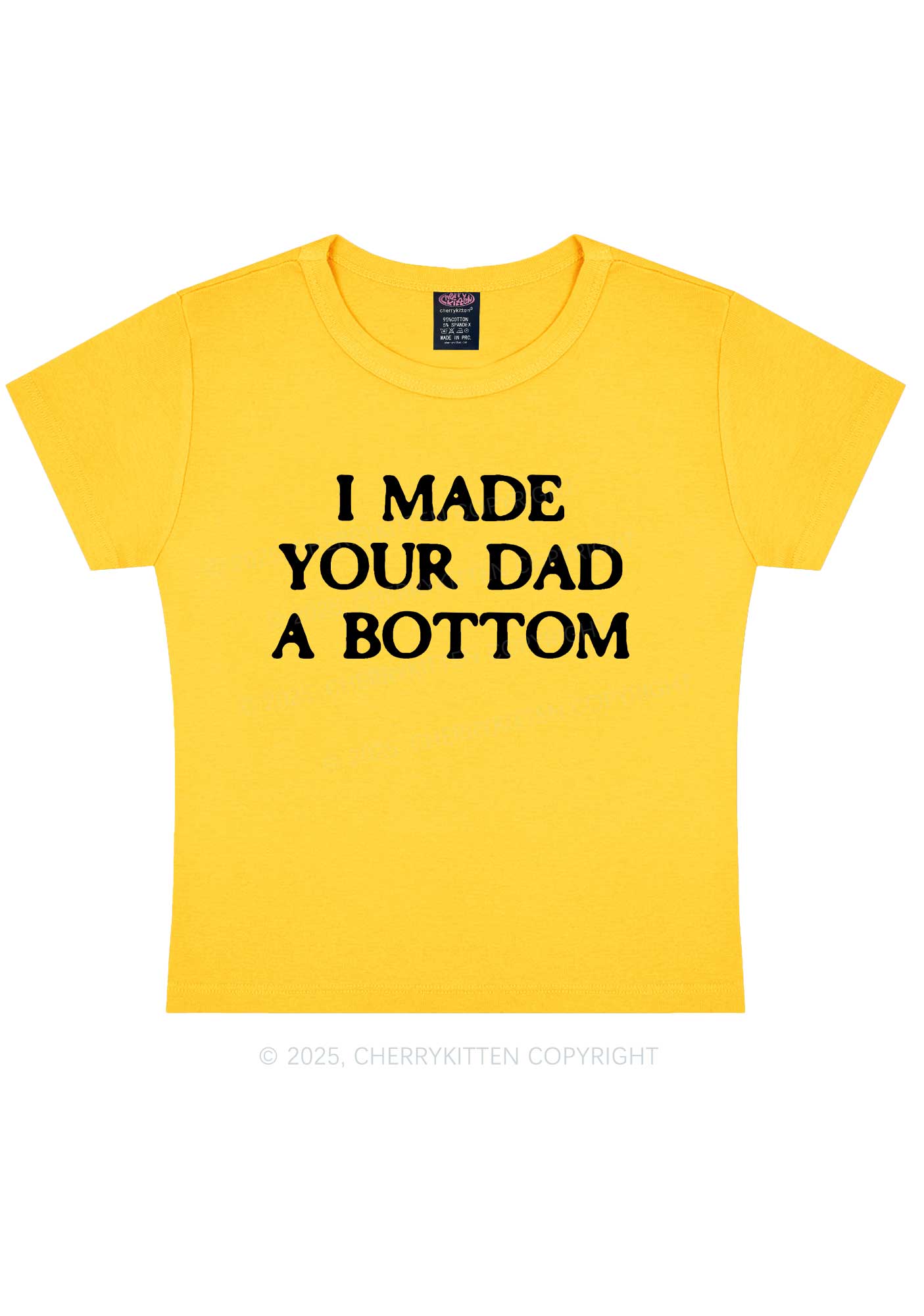 Made Your Dad Bottom Pride Y2K Baby Tee Cherrykitten