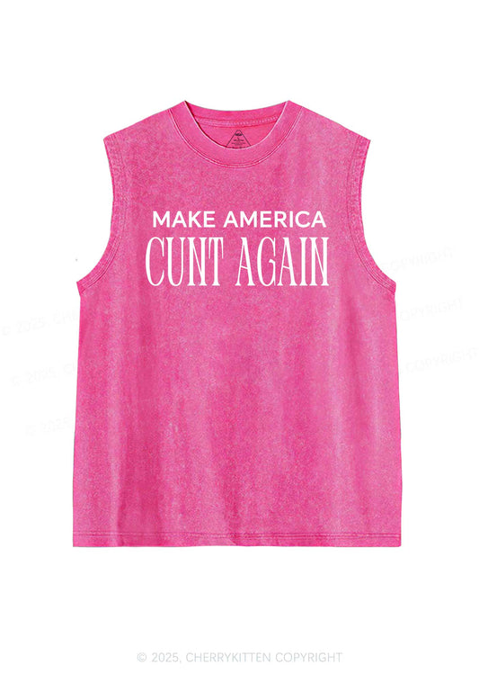 Make America Cxxt Again Y2K Washed Muscle Tank Cherrykitten