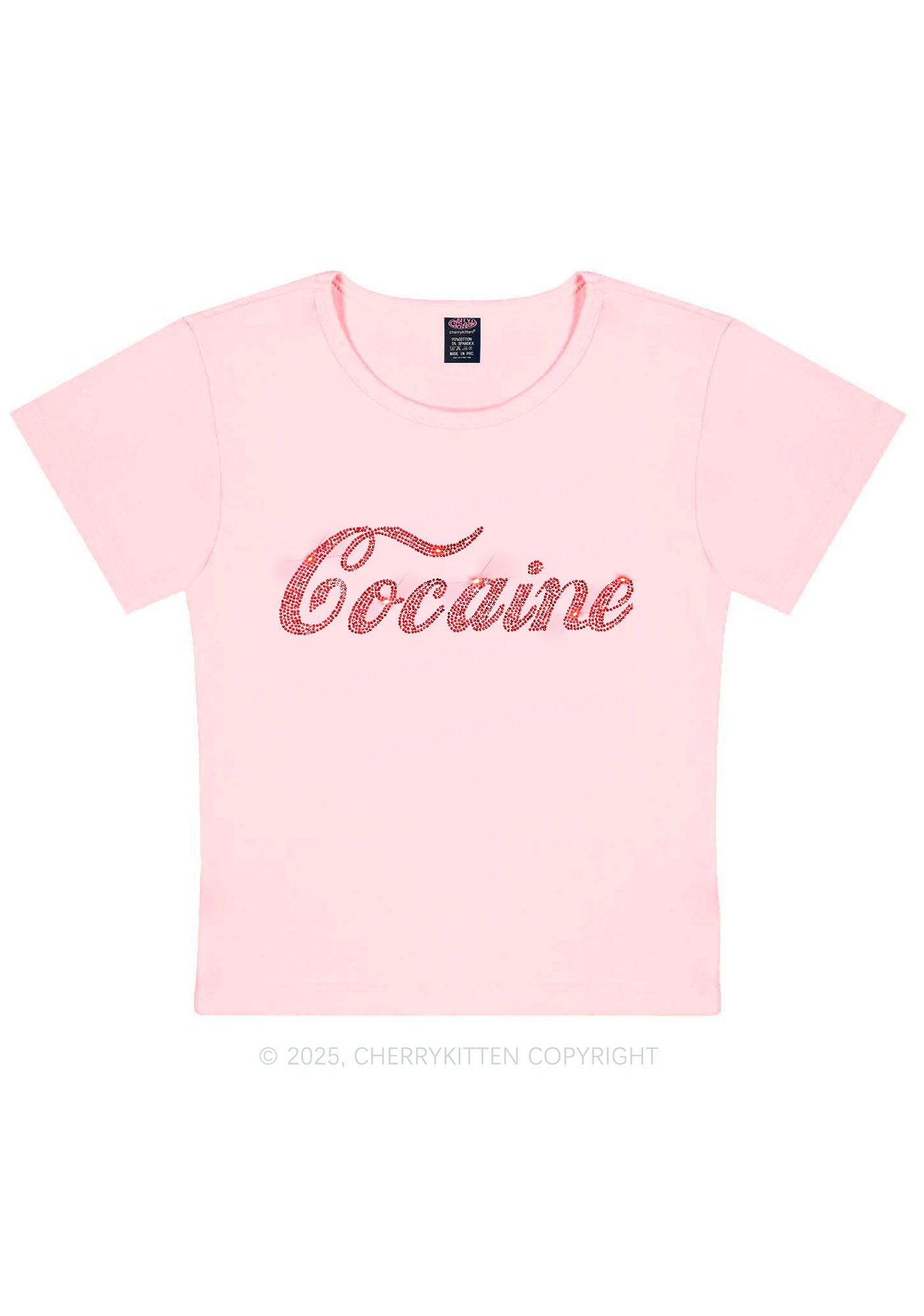 Rhinestone Special Cola Y2K Baby Tee Cherrykitten